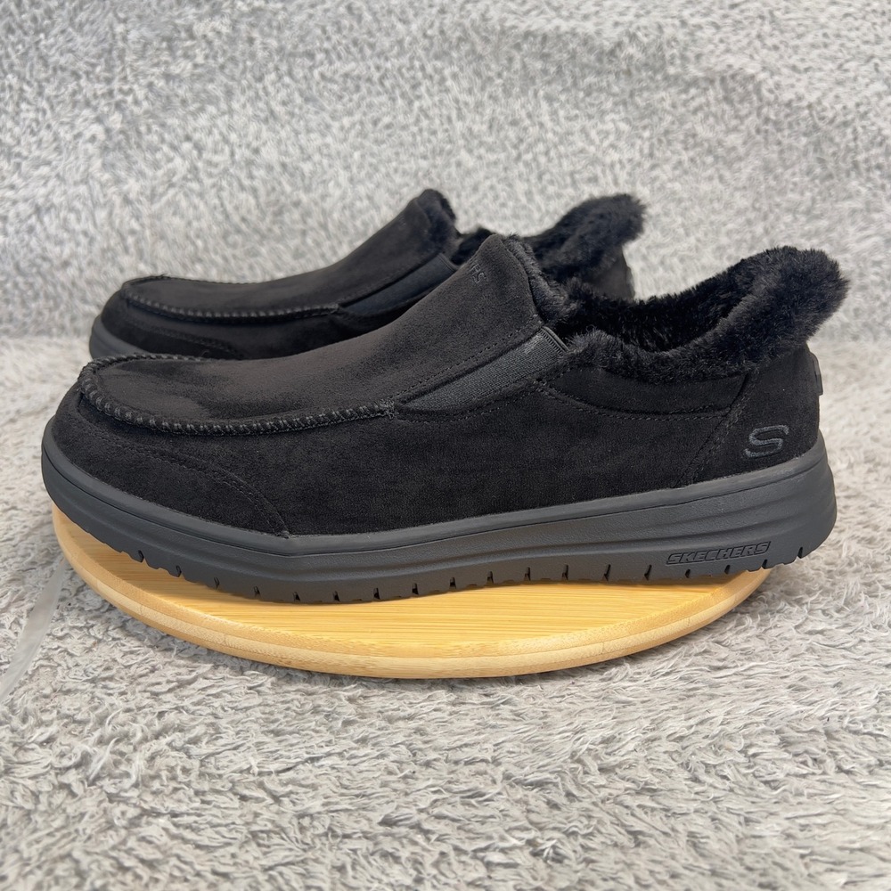 Skechers Hands Free Slip Ins Murette Scofield Mens 11 Black Fur Loafers 205606